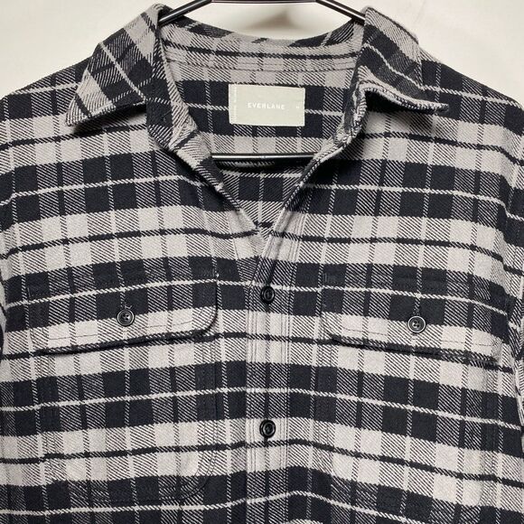 Everlane Men’s The Heavyweight Button Down Overshirt Shacket Pewter Plaid Medium - Picture 6 of 14